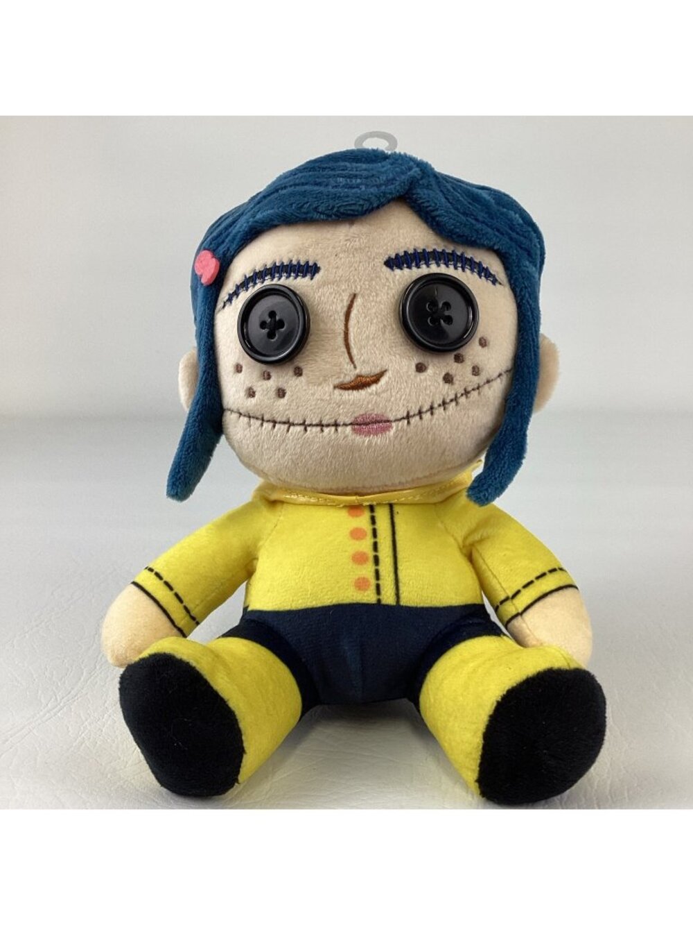 Laika Coraline Plush Doll Little Me Blue Hair Yellow Jacket Button Eyes 2019